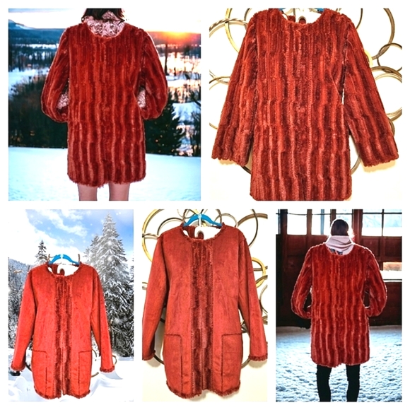 Reversible Luxury Faux-Fur/Suede Coat - Picture 1 of 10